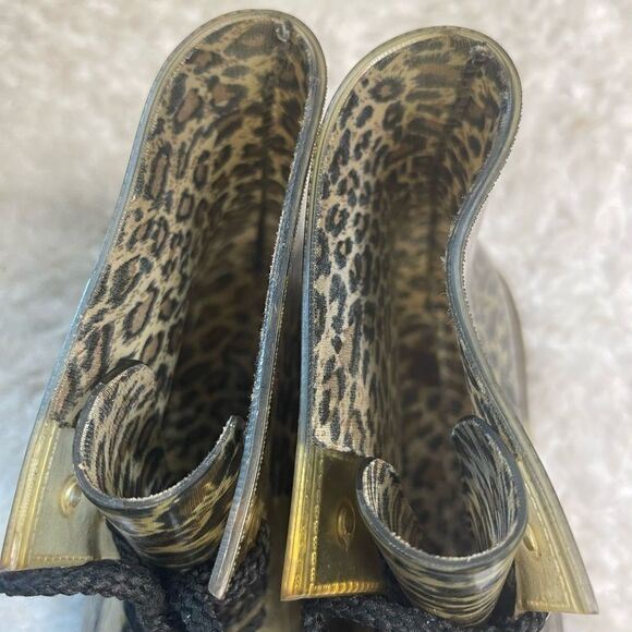 Animal Prints Rubber lace up combat rain boots size 11 - Picture 9 of 9